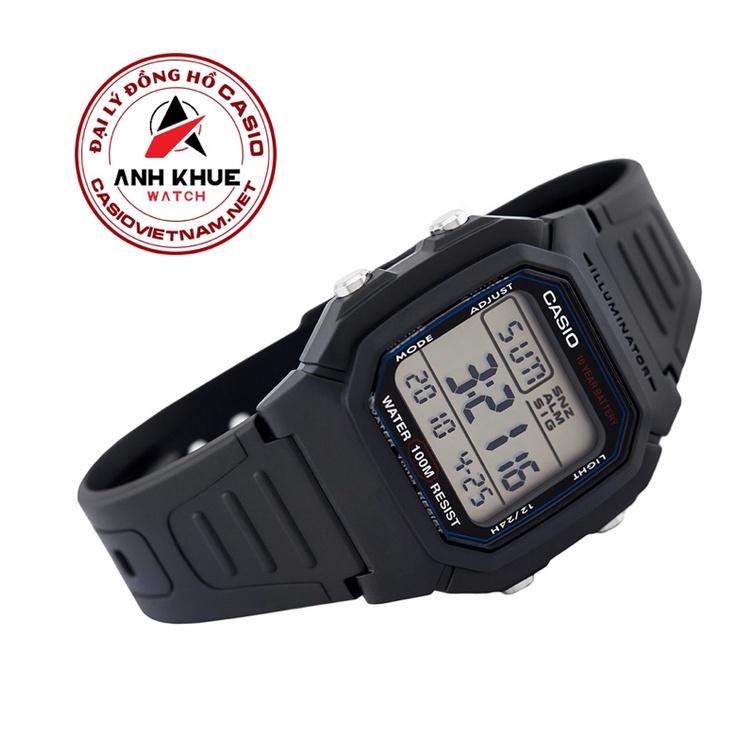 Đồng Hồ Casio Nam W-800H-1AVDF Dây Nhựa - Pin 10 năm