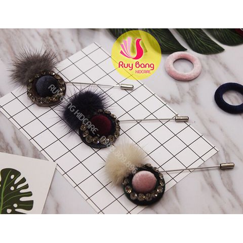 Lông thỏ tròn HQ gắn phụ kiện hoa tai, phụ kiện tóc, cài áo handmade 3cm