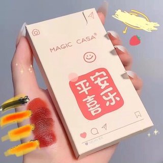 Sét son kem vỏ hồng magic casa 4 cây son kem lì