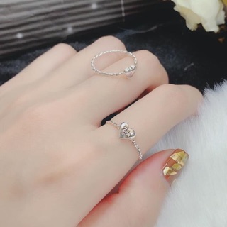 Nhẫn tim phồng khắc tên theo yêu cầu chuẩn bạc ta
