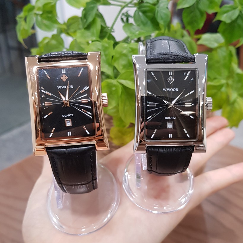 Đồng Hồ Nam Mặt Vuông Chống Nước Chống Xước Chính Hãng WWOOR Tony Watch 68