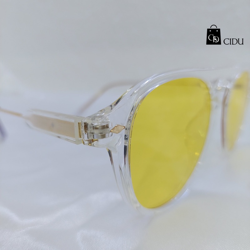 Kính Mắt Tròn Tròng Vàng Thời Trang CIDU Mk19