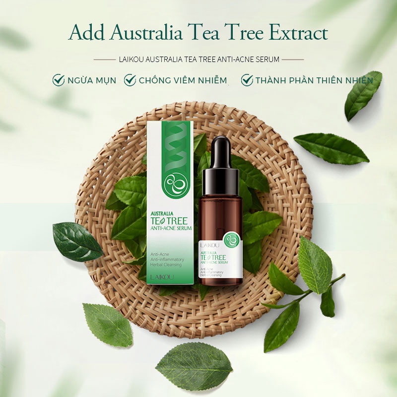 Serum Tràm Trà Dưỡng Da Tự Nhiên LAIKOU Ngăn Ngừa Mụn Giảm Thâm Nám Chăm Sóc Làn Da Hiệu Quả Zentop