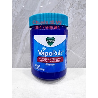 Date T6/2025_ Dầu bôi ấm ngực giảm ho cho bé và người lớn Vicks VapoRub 100g của Mexico xxứ Mỹ (1 hủ)