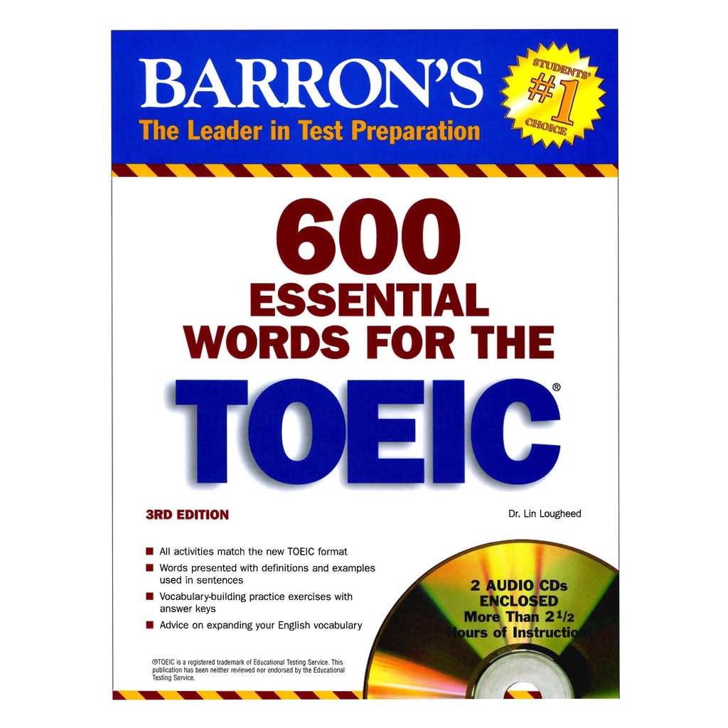 600 ESSENTIAL WORDS FOR THE TOEIC TEST _Bản đẹp_ Đóng gáy xoắn chắc chắn, tiện lợi khi sử dụng
