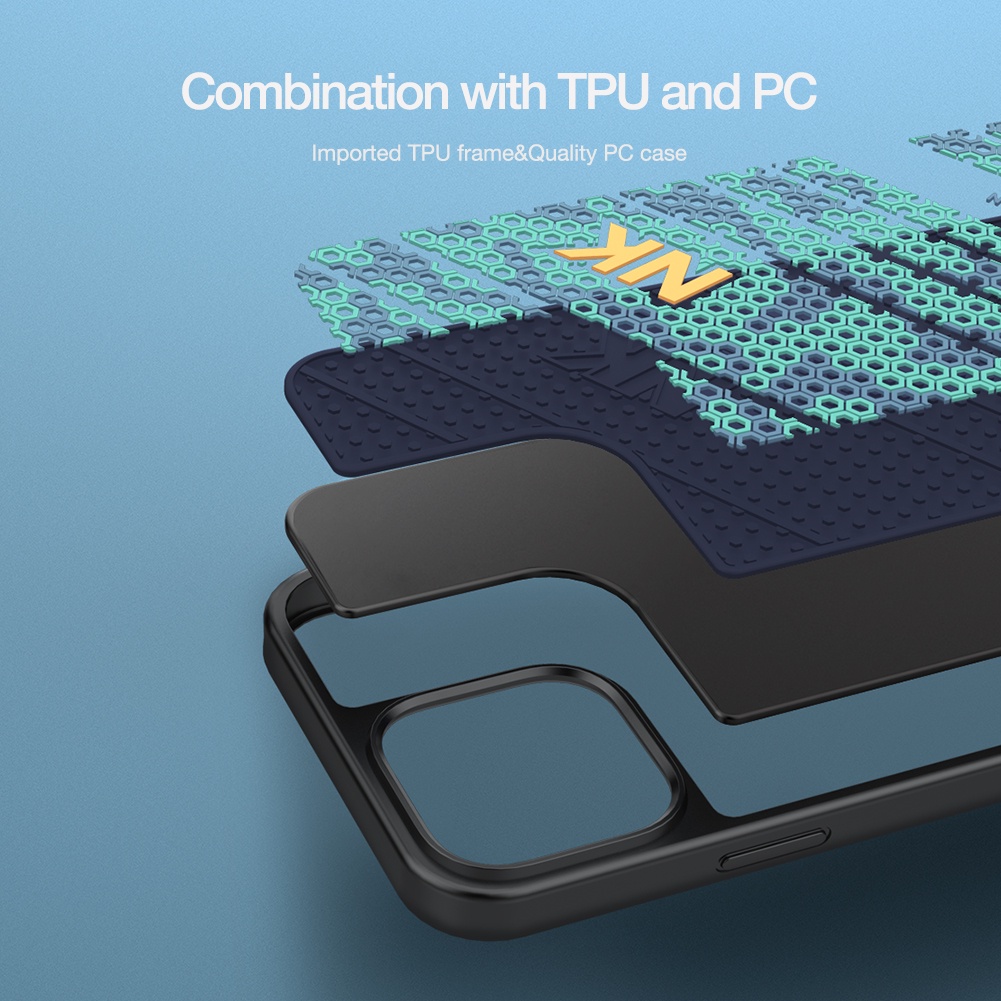Ốp điện thoại Nillkin Striker dành cho iPhone 13 Pro Max / 13 Pro / 13 kết cấu kiểu tổ ong hình học chống sốc