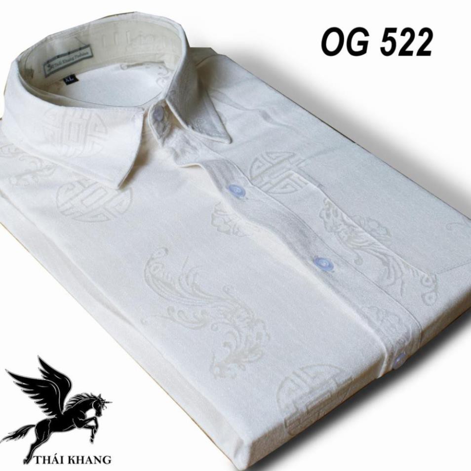 Áo sơ mi nam trung niên vải đũi mềm mát hoạ tiết chìm may bởi xưởng Thái Khang | BigBuy360 - bigbuy360.vn