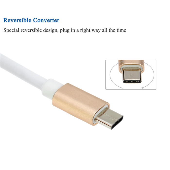 Cáp ChuyểN Type-C Sang VGA 1080P HD Cho Laptop / MáY ChiếU / MáY TíNh BảNg / HDTV