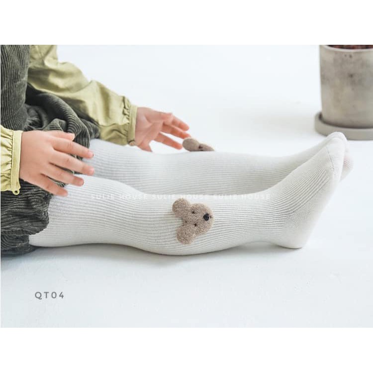 Quần tất len tăm gấu kute cho bé - QT04