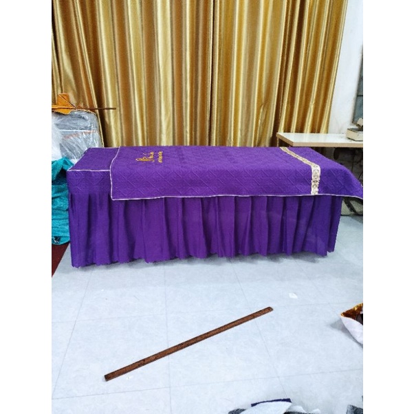 Drap Cotton Trải Giường spa/nail/mi Mầu Tím (có video)