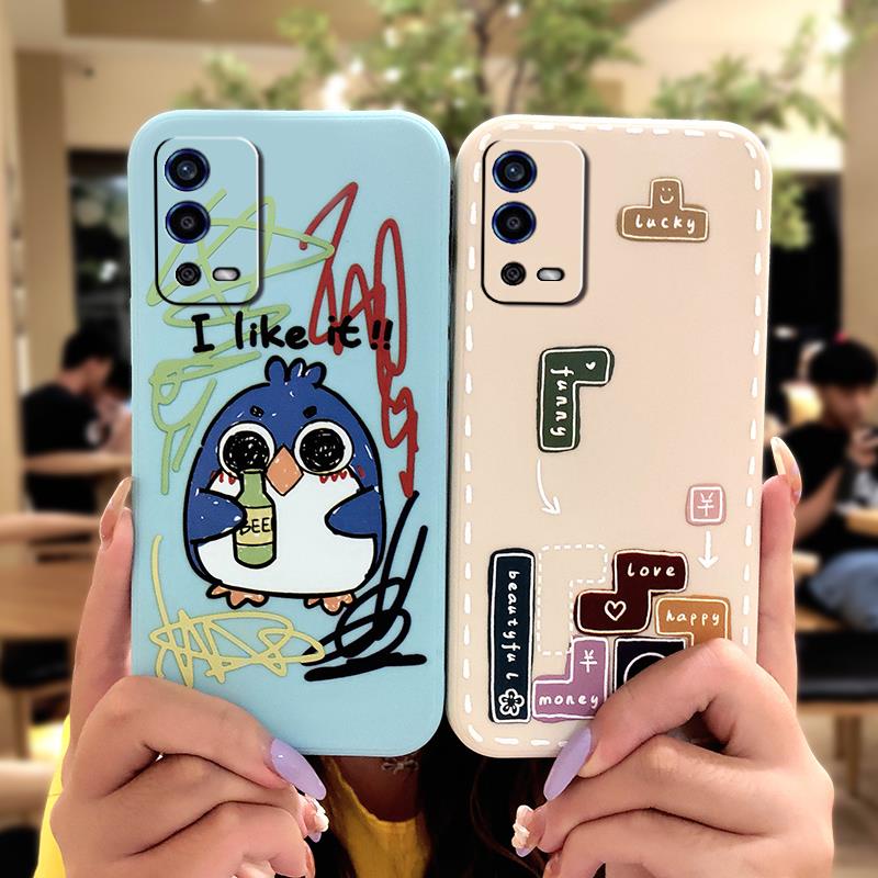 Ốp điện thoại silicon mềm chống rơi họa tiết hoạt hình thích hợp cho OPPO A55 4G