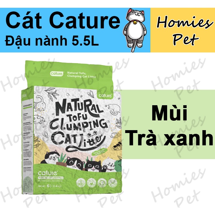 Cát vệ sinh cho mèo, Cát đậu nành Cature 5,5l, tofu cature, cát mèo - Homies Pet