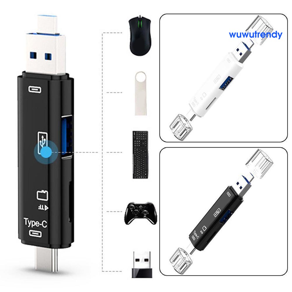 Đầu Đọc Thẻ Nhớ 5 Trong 1 Usb 3.0 Type-C Micro Otg Tf | BigBuy360 - bigbuy360.vn