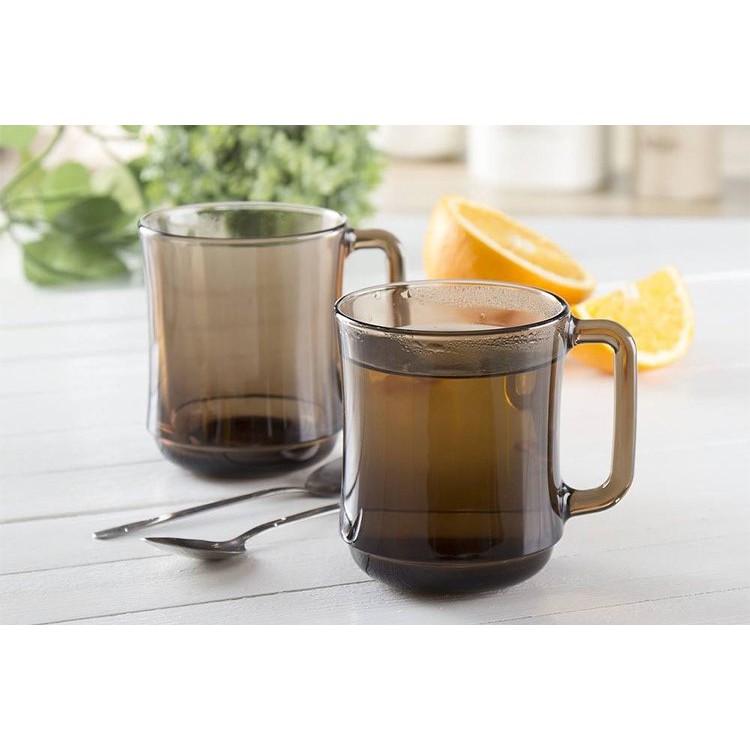 Bộ 6 ly có quai D4018C Duralex - Lys Nâu khói Creole 310ml Thủy tinh cường lực cao cấp Pháp