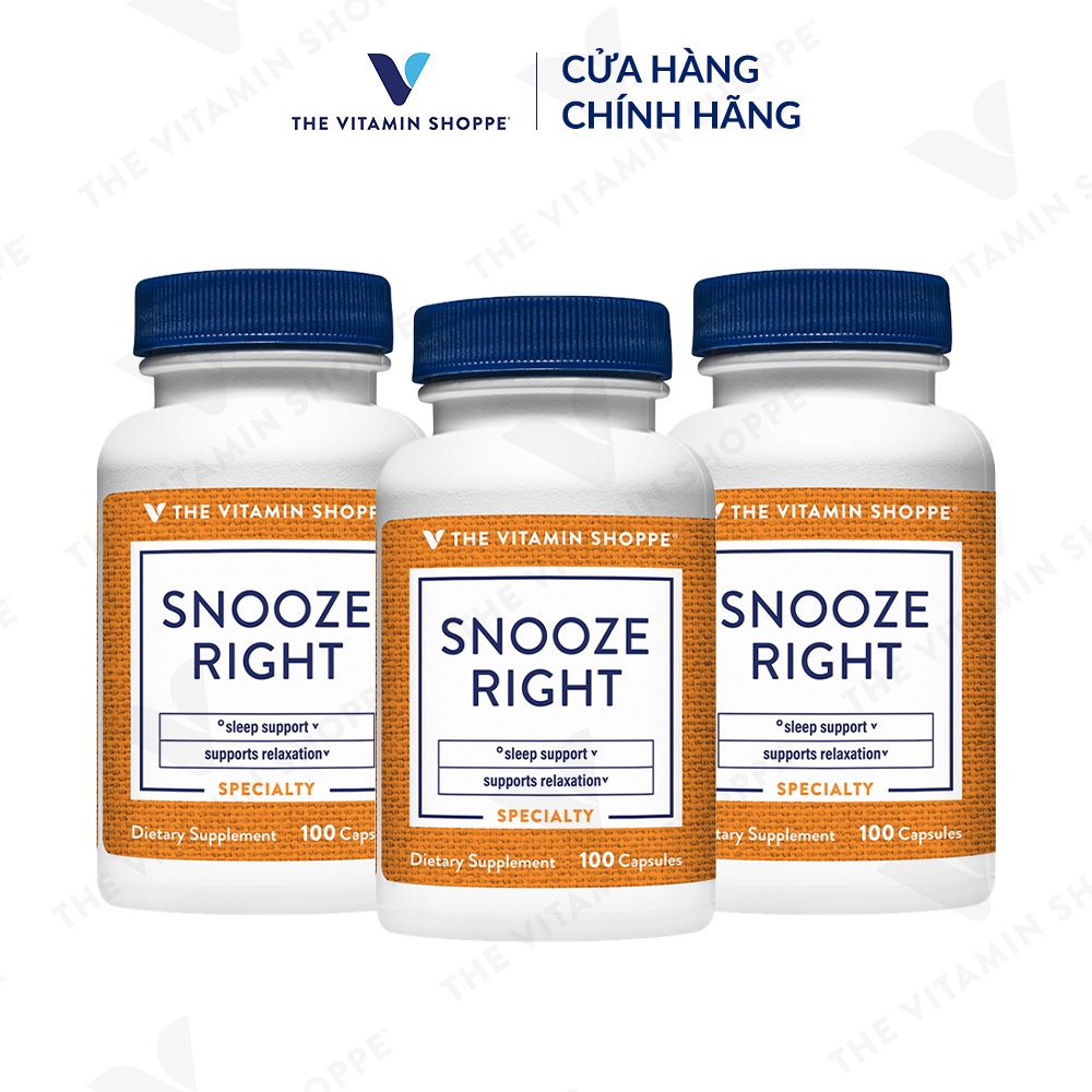 Viên uống hỗ trợ ngủ ngon từ thảo dược THE VITAMIN SHOPPE Snooze Right 100 viên