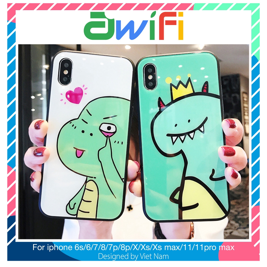 Ốp lưng iphone kính khủng long 5/5s/6/6plus/6s/6splus/7/7plus/8/8plus/x/xr/xs/11/12/pro/max/plus/promax- Awifi Case F2-3