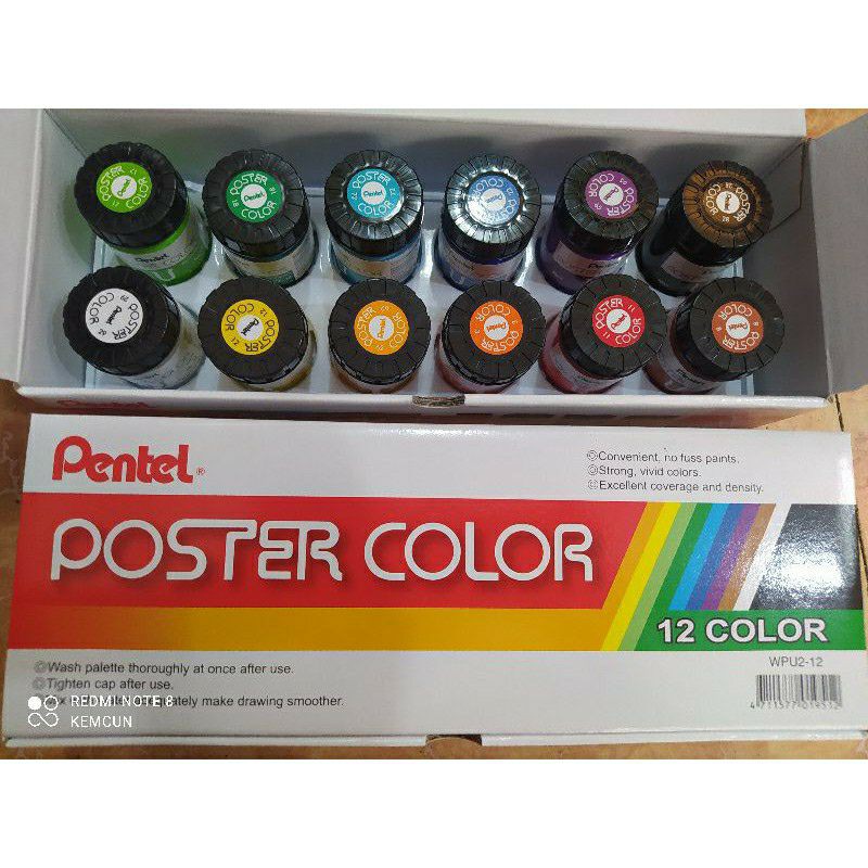 BỘ MÀU POSTER PENTEL 12 MÀU 30ML