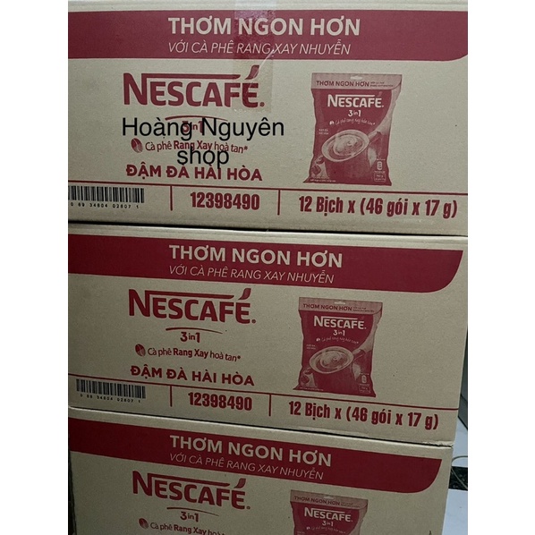 NESCAFE 3in1 ĐẬM ĐÀ HÀI HÒA BỊCH LỚN (túi 46 gói x 17gram) - date T09/2022 và mẫu mới 48 gói x17gr
