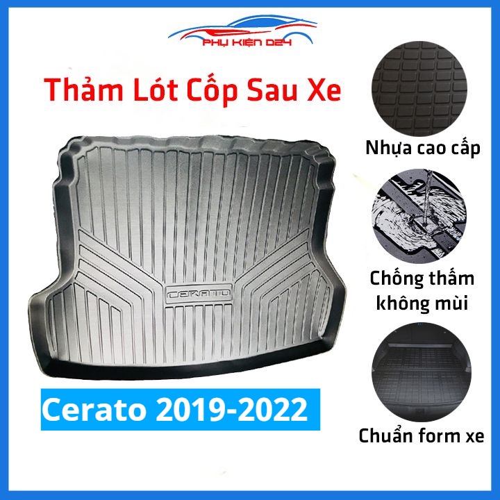 Thảm nhựa lót cốp Cerato 2019-2020-2021-2022 nhựa dẻo dày dặn đàn hồi tốt