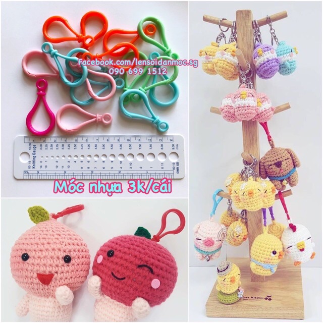 Combo 100 cái móc khoá nhựa