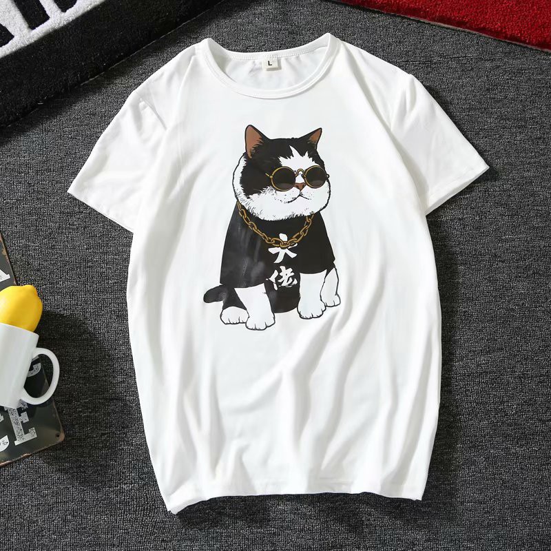 Áo thun unisex 🚚 FREESHIP 🚚 Áo thun nam nữ hình mèo đại ca đeo kính siêu ngầu form đẹp vải dày mịn mát 2020T2820