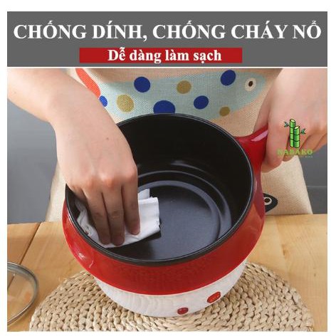 Nồi lẩu 2 tầng kiêm chảo chiên có giá hấp đi kèm kích thước nhỏ gọn bảo hành 1 tháng