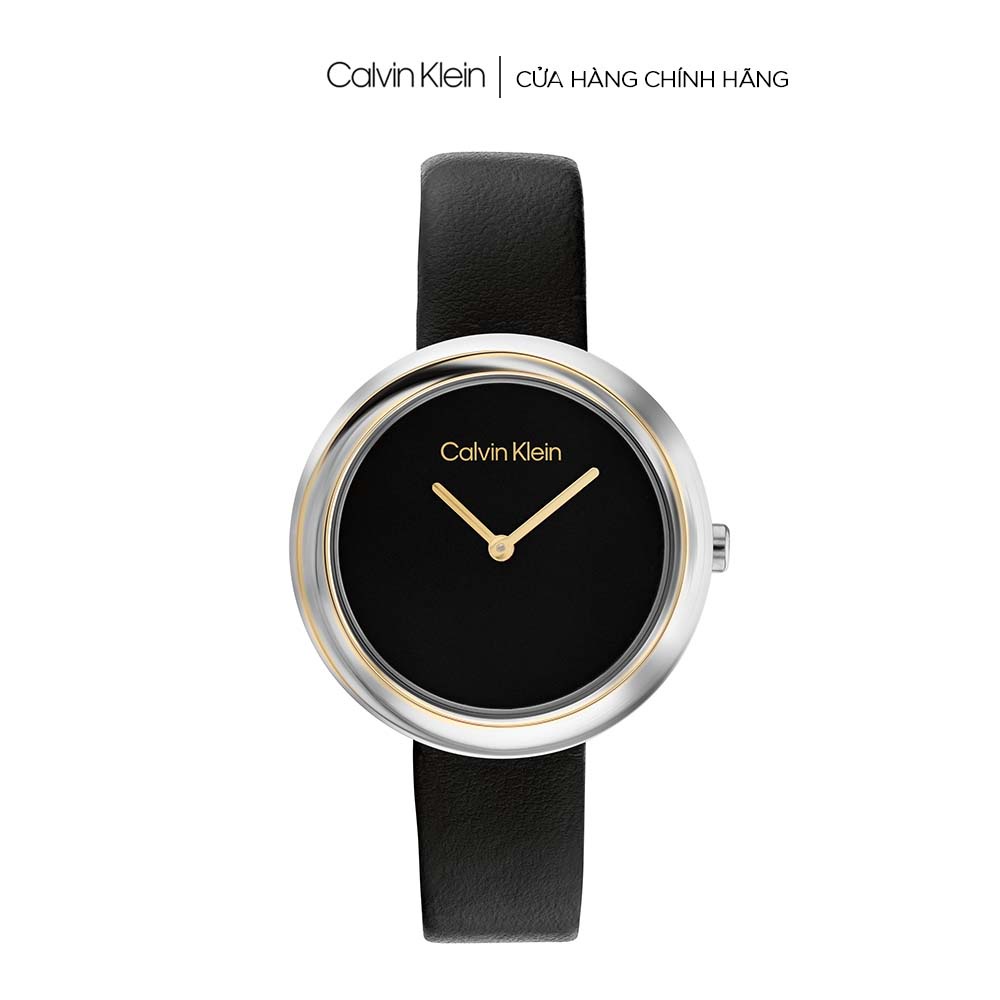 Đồng hồ Calvin Klein Nữ dây Da SS22 - Twisted Bezel CK 25200093