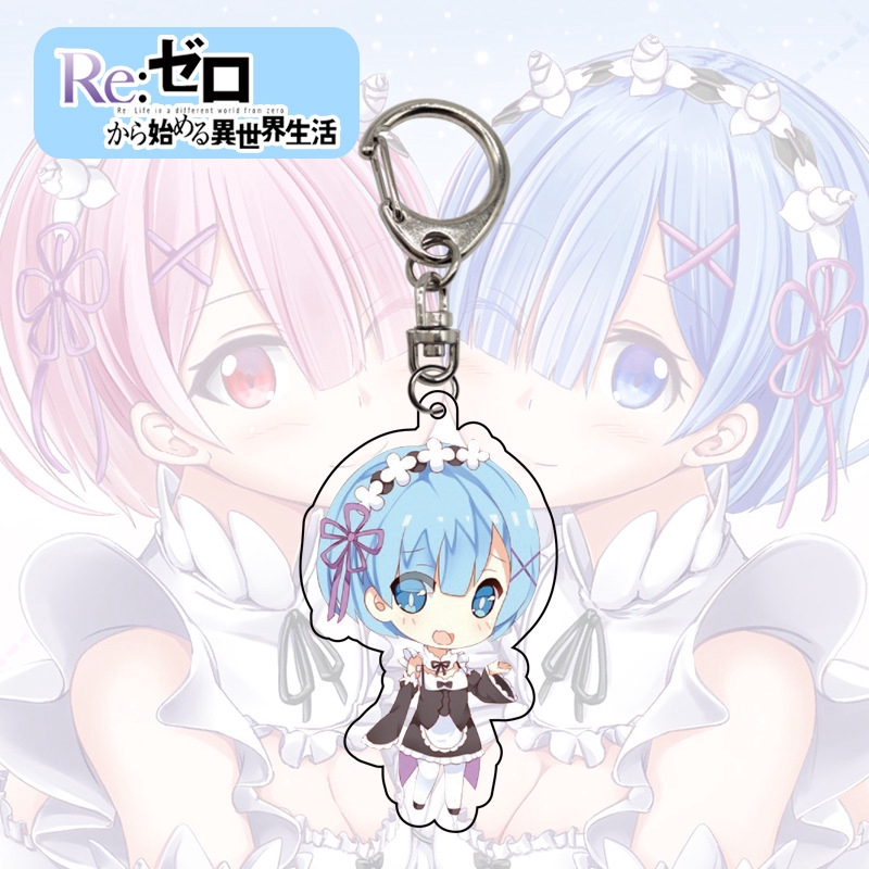 Móc Khóa Hình Nhân Vật Emilia Ram Rem Trong Re: Zero