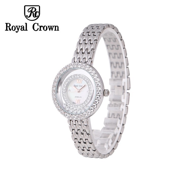 [ROYAL CROWN CHÍNH HÃNG] Đồng Hồ Nữ Chính Hãng Royal Crown 3628 dây thép vỏ trắng