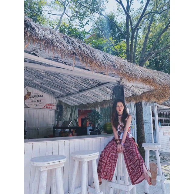 Quần Đỏ Hoạ Tiết Thổ Cẩm Boho Vintage ( Q01 )