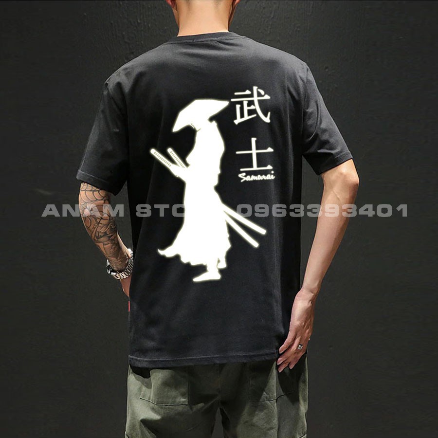 Áo thun phản quang tay lỡ Nam Nữ Samurai