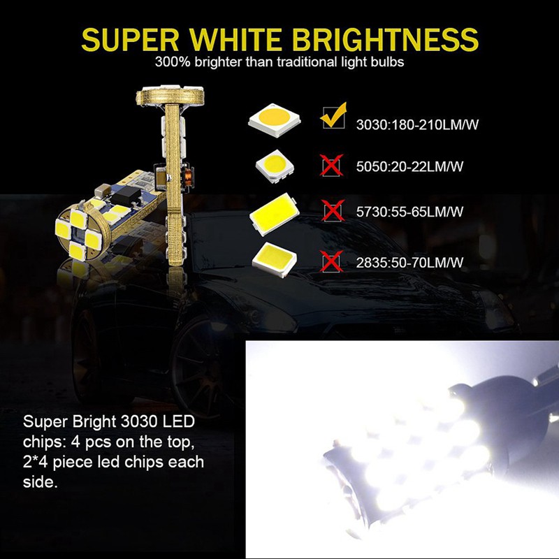 Bóng Đèn Led T10 168 4 Cái 194 W5W 12-smd 3030 Cho Xe Hơi