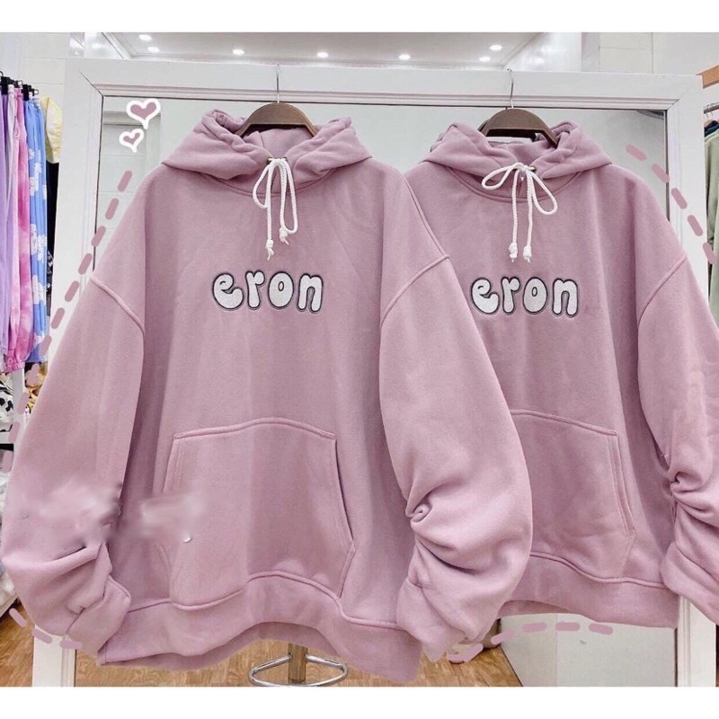 [Mã FASHIONGREEN94 giảm 10% tối đa 30K đơn 99K] Áo Hoodie Nỉ Bông Tay Phồng Eron Form Rộng Hai Màu Siêu Xinh