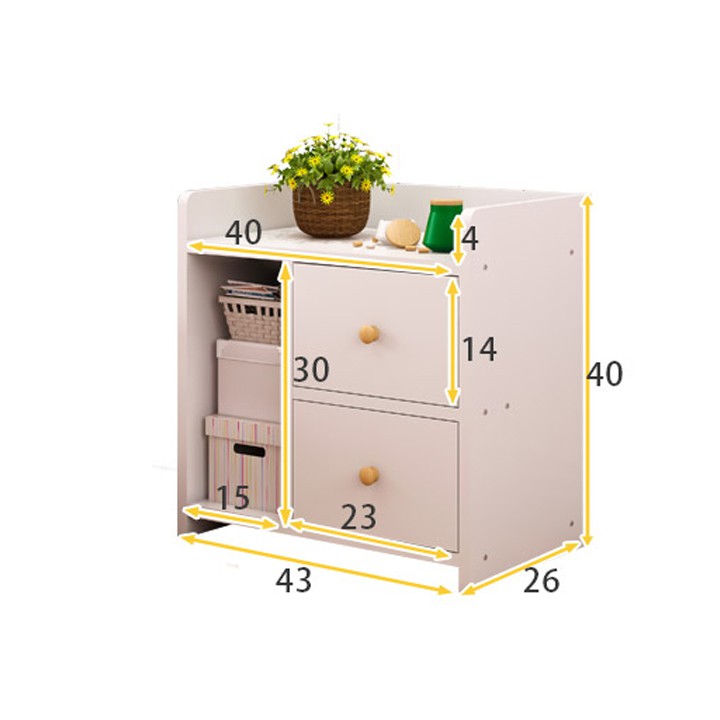 Táp đầu giường 3 ngăn có 2 ngăn kéo