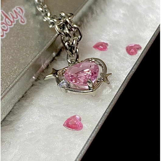 Vòng cổ Mặt Trái Tim Đính Đá Pha Lê Thời Trang Hàn Quốc