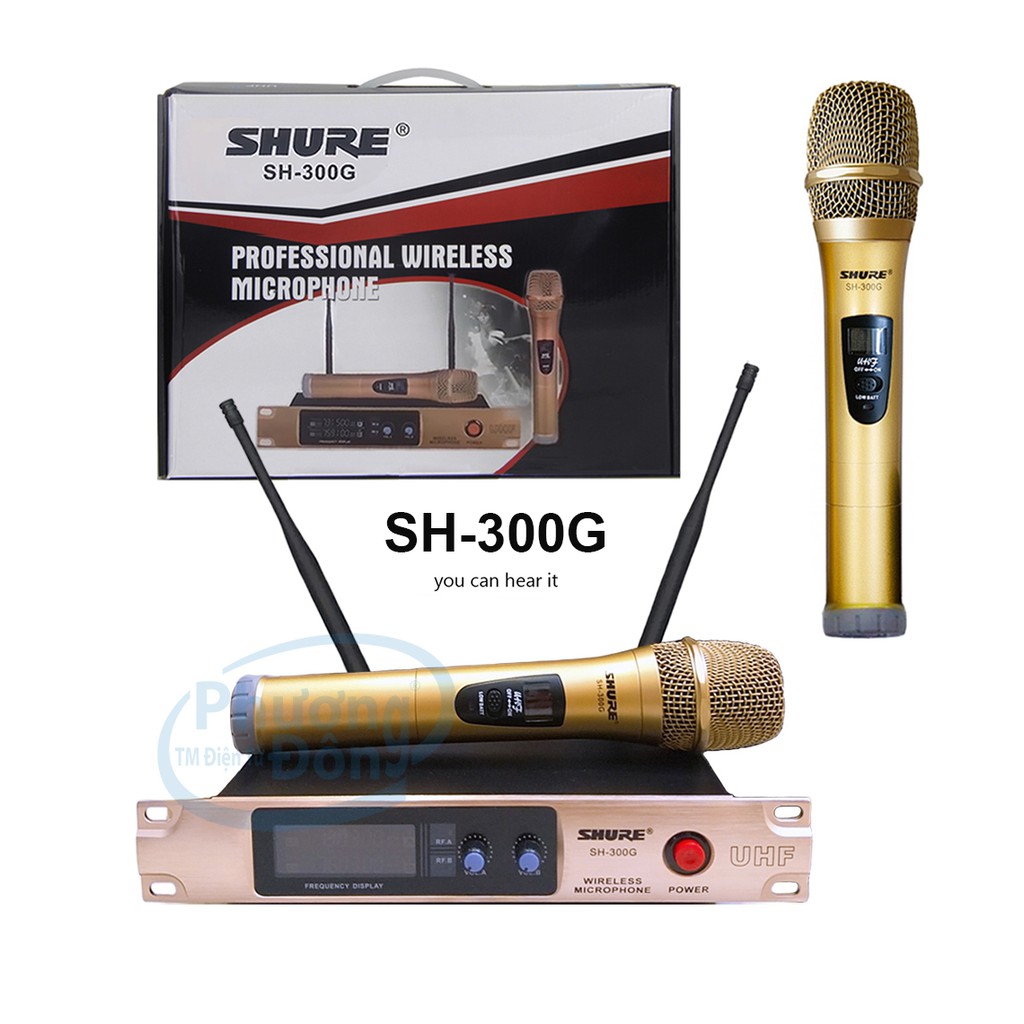 Micro không dây SHURE SH-300G Màu Vàng Đồng Loại 1