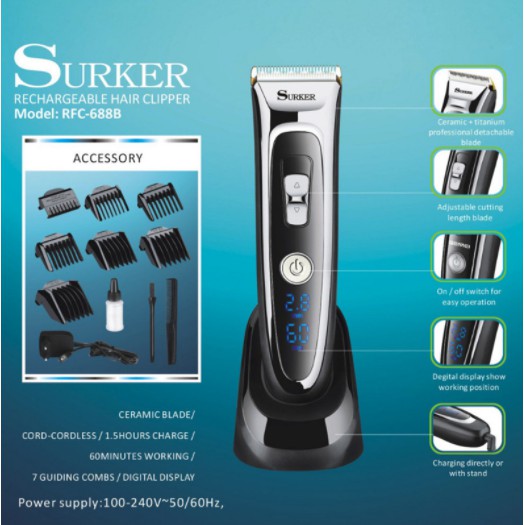 Tông đơ cắt tóc chuyên nghiệp cho mọi cơ thủ Suker 668 mới 2019