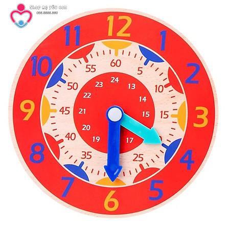 Đồ Chơi Bằng Gỗ Đồng Hồ Mini Cho Trẻ Học Xem Giờ