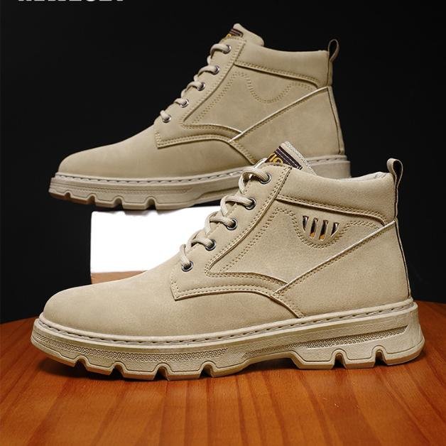 Giày Boot Nam 2 Màu Đen - Cát IQI GN385 - GN386