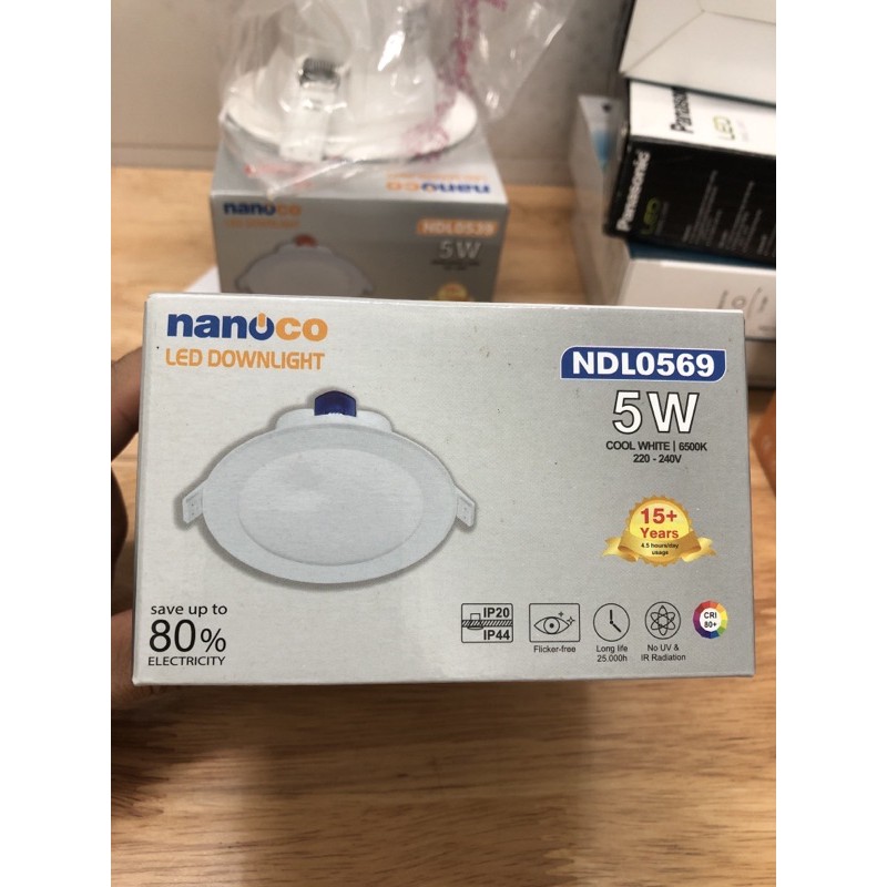đèn led downlight 5w âm trần nanoco -phi 90