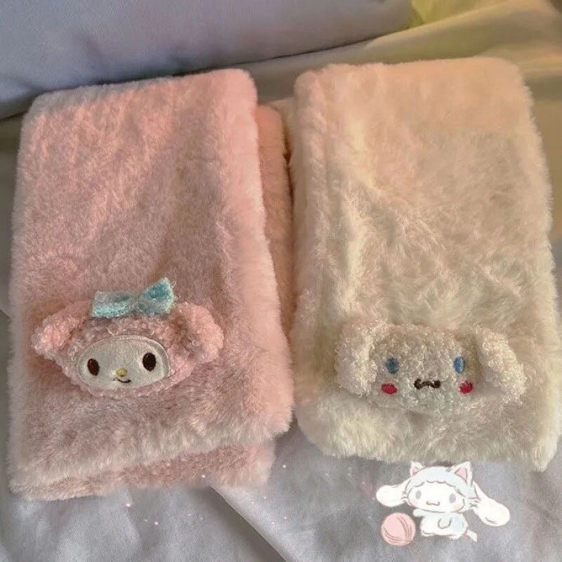 Khăn choàng cổ giữ ấm mềm mại họa tiết hoạt hình dễ thương phong cách Nhật Bản