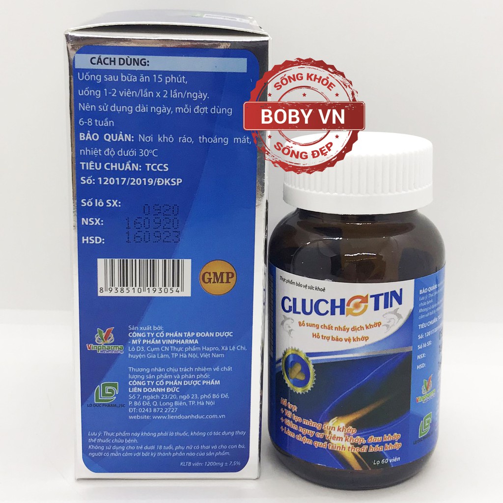 Gluchotin bổ sung chất nhầy dịch khớp bảo vệ khớp (Lọ 60 viên) - Boby