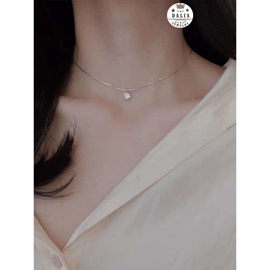 Dây chuyền bạc nữ DaLia Jewelry giọt lệ nàng tiên cá dạng chocker đeo sát cổ