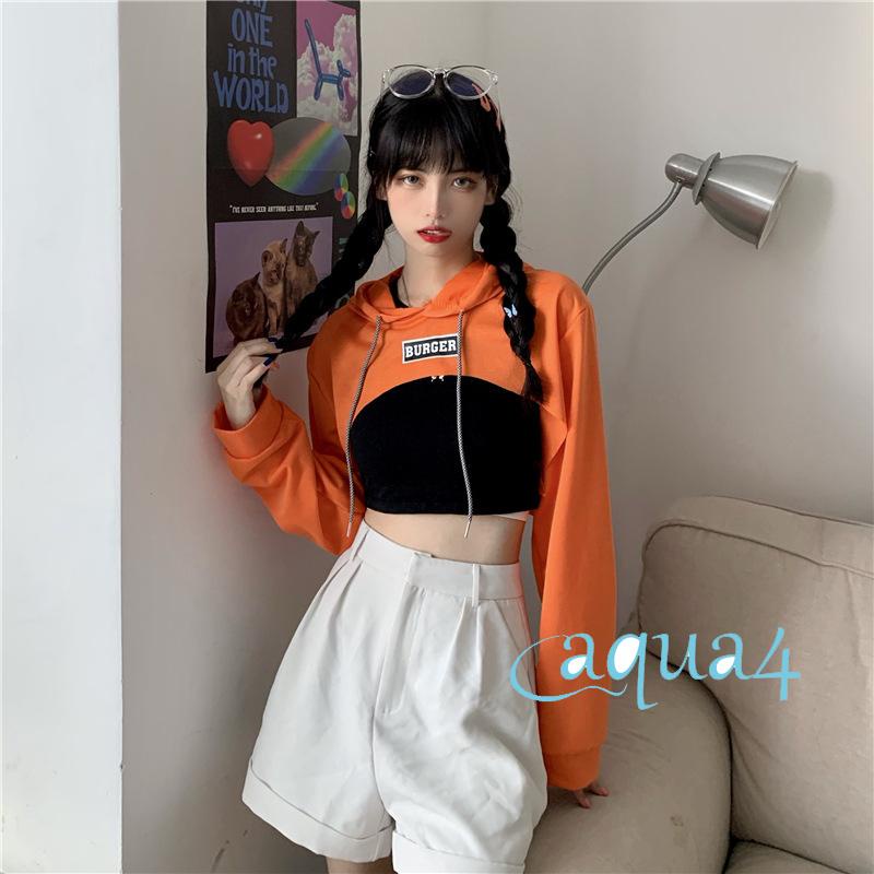 Áo Lửng Tay Dài Có Nón Thêu Chữ Thời Trang Cho Nữ