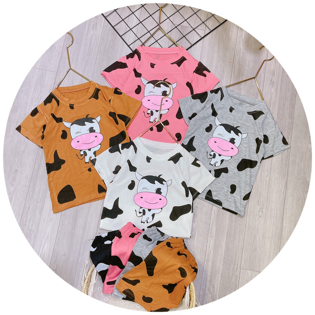 Set bộ bò sữa 100% cotton siêu xinh cho bé trai, bé gái 7-20kg