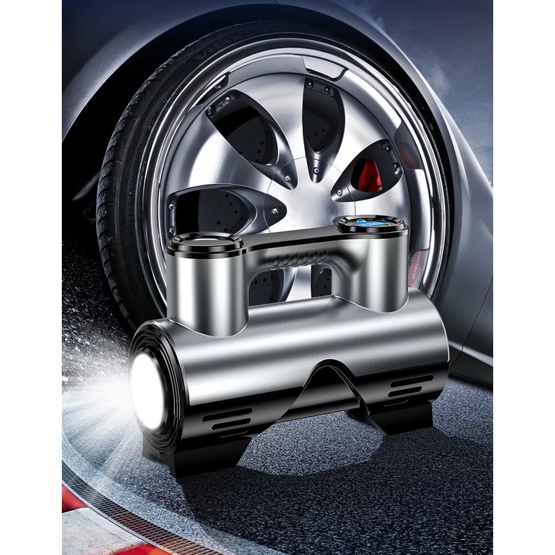 Bơm Lốp Xe Hơi Ô Tô Sạc Pin Không Dây Tự Ngắt Cao Cấp 120W