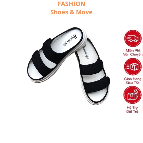 Dép Quai Ngang Nữ Thời Trang Cao Cấp Đế Bánh Mì Cao 3cm Chống Trơn Trượt Kiểu Dáng Thể Thao Chuẩn From Bản Đẹp