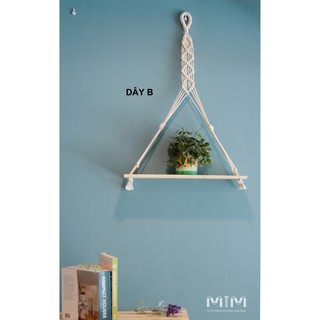 Kệ sách gỗ treo dây đan MACRAME