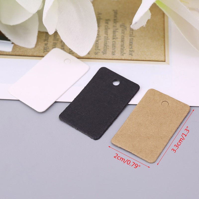 100 Thẻ Tag Hình Chữ Nhật Kích Thước 2x3.3cm