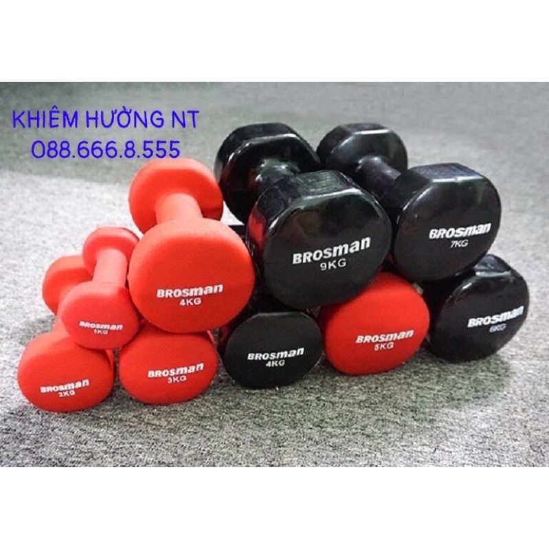 Tạ Tay Brosman,Tạ sắt tay tập gym 1kg-5Kg